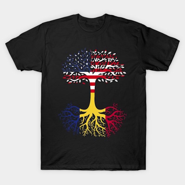 American Grown Romania Roots Romania Flag T-Shirt by BramCrye